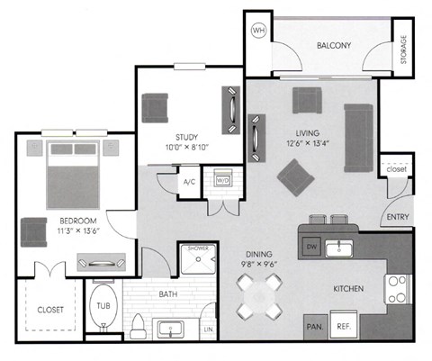 A2 Study Floor Plan at The Santal, Texas, 78735